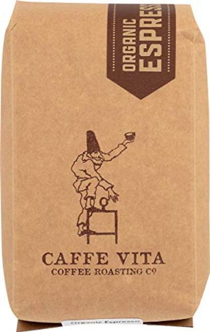 Caffe Vita Organic Espresso, Whole Bean (Light Roast), 12 oz