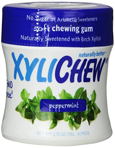 Xylichew - Naturally Better Sugar-Free Chewing Gum, Peppermint - 4 Pack of 60 Pieces (240 Pieces Total)