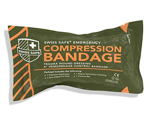 Swiss Safe Israeli 6" Compression Bandage [STERILE]: Authentic Compact Design for Emergency Wound Dressing, First Aid and Trauma Kit  (1-Pack)