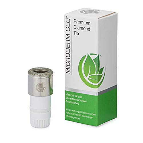 Microderm GLO Premium Diamond Microdermabrasion Tips by Microderm GLO - Medical Grade Stainless Steel Accessories, Patented Safe3D Technology, Safe for All Skin Types. (Premium)