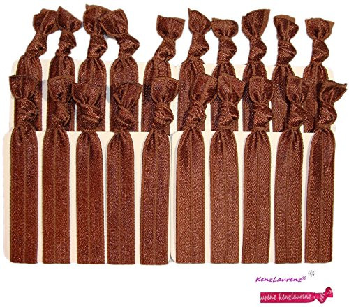 Hair Ties - No Crease Ponytail Holders BROWN (Available in Lots of Pack Quantities) Ouchless Elastic Styling Accessories Pony Tail Holder Ribbon Bands - By Kenz Laurenz (20 Pack) Hair Ties - No Crease Ponytail Holders BROWN (Available in Lots of Pack Quantities) Ouchless Elastic Styling Accessories Pony Tail Holder Ribbon Bands - By Kenz Laurenz (20 Pack)