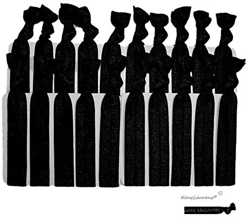 Hair Ties Black Ponytail Holders - 20 Pack - No Crease Ouchless Elastic Styling Accessories Solid Pony Tail Holder Ribbon Bands - By Kenz Laurenz Hair Ties Black Ponytail Holders - 20 Pack - No Crease Ouchless Elastic Styling Accessories Solid Pony Tail Holder Ribbon Bands - By Kenz Laurenz