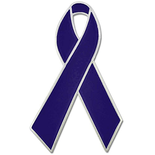 PinMart Blue Awareness Ribbon Enamel Lapel Pin PinMart Blue Awareness Ribbon Enamel Lapel Pin