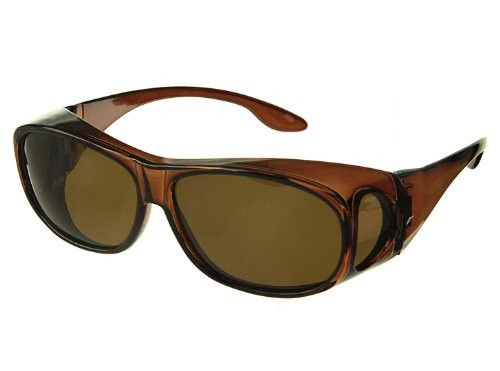 LensCovers Wear Over Sunglasses Size Medium Brown Frames with Brown Lens - Fit Over Style