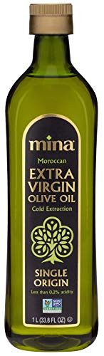 Mina Extra Virgin Olive Oil, Single Origin Gourmet Moroccan Olive Oil Cold Extracted for Exceptional Flavor and Health, Family Harvested with Full Traceability, 33.8 Fl Oz (1 Liter)