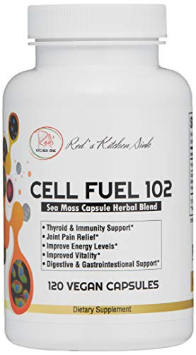 Cell Fuel 102 Sea Moss Capsules [120 ct.]: Organic Irish Moss, Organic Bladderwrack & Organic Burdock Root, Dr Sebi Inspired, 100% Natural, Vegan