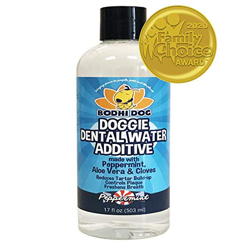 New Peppermint Fresh Breath Dental Water Additive for Dogs and Pets | Teeth, Breath, and Healthy Gums | Best for Tartar Cleaning, Plaque Remover & Fresh Drinking Oral Care Cleaner No Brush Required New Peppermint Fresh Breath Dental Water Additive for Dogs and Pets | Teeth, Breath, and Healthy Gums | Best for Tartar Cleaning, Plaque Remover & Fresh Drinking Oral Care Cleaner No Brush Required