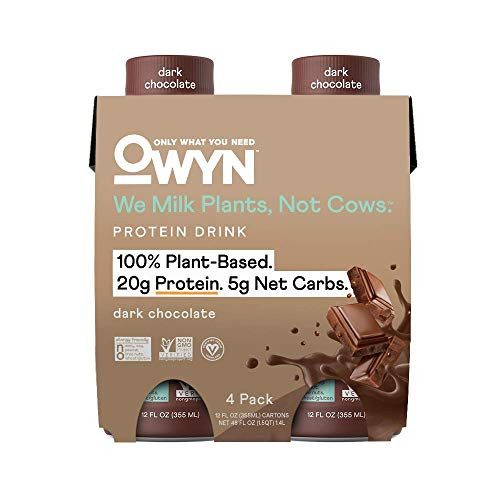 OWYN - 100% Vegan Plant-Based Protein Shakes | Dark Chocolate, 12 Fl Oz (Pack of 4) | Dairy-Free, Gluten-Free, Soy-Free, Tree Nut-Free, Egg-Free, Allergy-Free, Vegetarian OWYN - 100% Vegan Plant-Based Protein Shakes | Dark Chocolate, 12 Fl Oz (Pack of 4) | Dairy-Free, Gluten-Free, Soy-Free, Tree Nut-Free, Egg-Free, Allergy-Free, Vegetarian