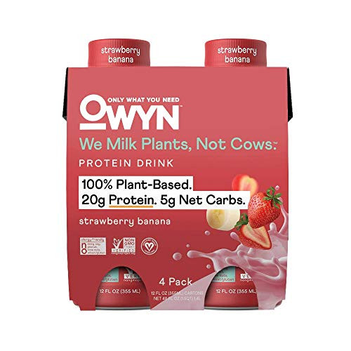OWYN - 100% Vegan Plant-Based Protein Shakes | Strawberry Banana, 12 Fl Oz (Pack of 4) | Dairy-Free, Gluten-Free, Soy-Free, Tree Nut-Free, Egg-Free, Allergy-Free, Vegetarian OWYN - 100% Vegan Plant-Based Protein Shakes | Strawberry Banana, 12 Fl Oz (Pack of 4) | Dairy-Free, Gluten-Free, Soy-Free, Tree Nut-Free, Egg-Free, Allergy-Free, Vegetarian
