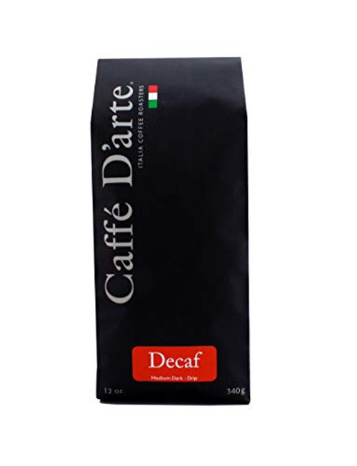 Caffé D'arte Decaf Blend Ground Coffee, Medium Dark Roast, 12 Ounce Bag Caffé D'arte Decaf Blend Ground Coffee, Medium Dark Roast, 12 Ounce Bag