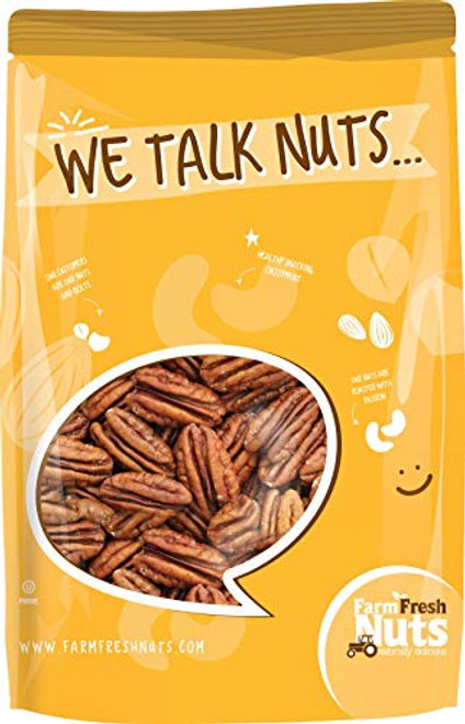 Whole, Shelled & Dry Roasted Georgia Pecans Salted With Pink Himalayan Salt| 1LB Bag of Healthy Southern Tastiness| Small Batch Roasted, Farm Fresh Nuts Brand.