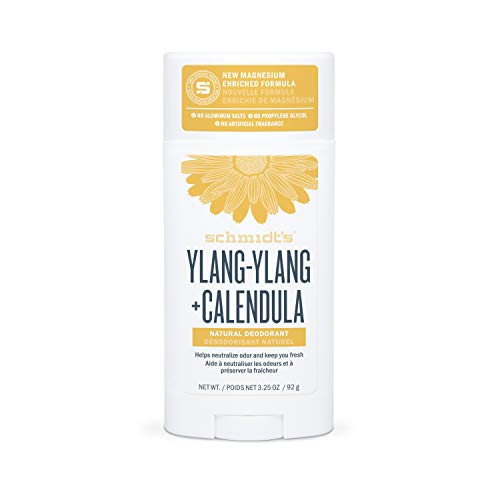 Schmidt's Aluminum Free Natural Deodorant For 24 Hour Odor Protection and Freshness Ylang Ylang + Calendula Vegan, Certified Cruelty Free, 3.25 oz