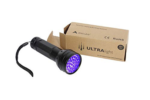ULTRAlight UV Flashlight Black Light, 51 LED 395 nM Ultraviolet Blacklight Detector for Pet Urine, Pet Stains and Bed Bug ULTRAlight UV Flashlight Black Light, 51 LED 395 nM Ultraviolet Blacklight Detector for Pet Urine, Pet Stains and Bed Bug