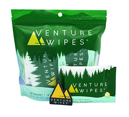 Venture Wipes: Large 12x12 Inch Individually Wrapped Body Wipes - Natural Ingredients & Biodegradable. Textured Wipe with Tea Tree Oil is an Outdoor Shower in a Pouch #DirtHappens (10)