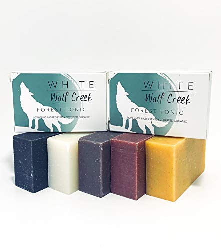 White Wolf Creek Hand Soap - All Natural Handmade Organic Soap Bar, Cold Pressed, Bath Bar Soap Scented using essential oils for a great Hands,Face and Body Wash, Set of 2 Bars (Forest Tonic, 2 Pack)