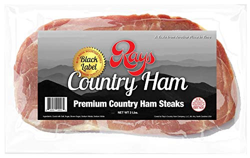 Rays Country Ham - 2 lb. / 4 - 8 oz. Premium Country Ham Steaks - Blue Ridge Mountain Cured