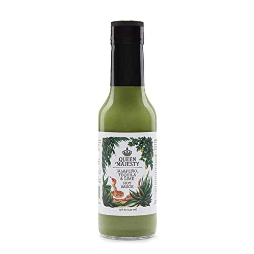 Queen Majesty Hot Sauce, Sauce Hot Jalapeno Tequila Lime, 5 Fl Oz
