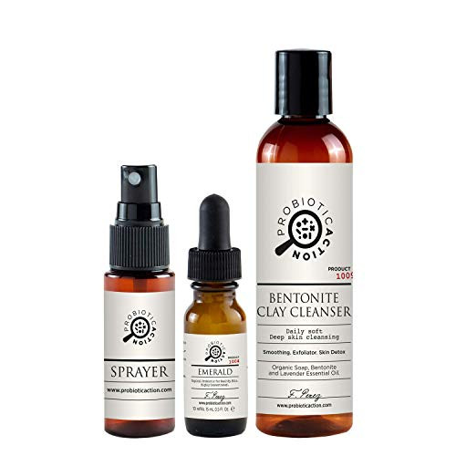 Organic Acne Treatment - Probiotic Action - 2 Steps - Bentonite Cleanser and Probiotic Spray Skincare Organic Acne Treatment - Probiotic Action - 2 Steps - Bentonite Cleanser and Probiotic Spray Skincare