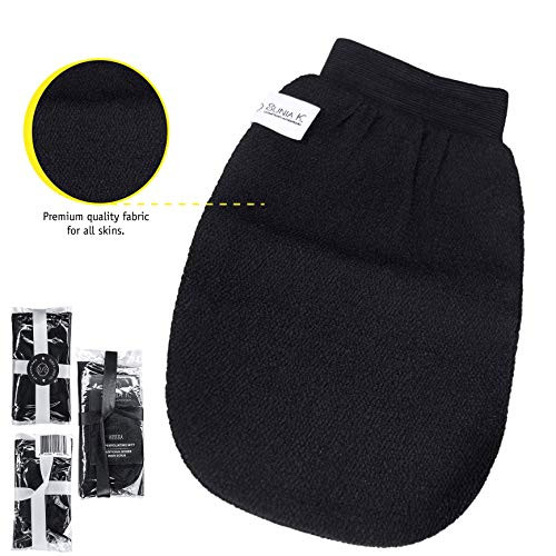 Kessa Hammam Body Exfoliator  Deep Exfoliating Mitten Gloves for Turkish, Moroccan Hammam, Steam, Regular Bath, and Massage. Best Hammam Kessa to Refresh Dead Skin by SUNIA K. COSMÉTIQUES AUTHENTIQUES.