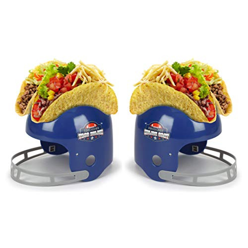 Funwares Touchdown Taco Holder - Football Helmet Taco Stand and Snack Bowl - Set of 2