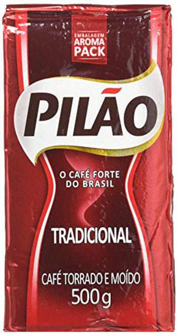Pilao Roasted & Ground Coffee - 17.6 Oz - Café Pilão Torrado E Moído - 500g