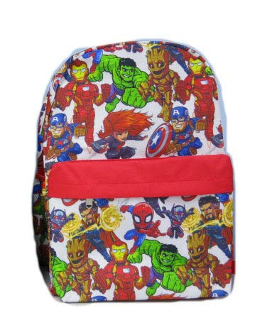 Kawaii Avengers 16" Large All Over Print Backpack - (RED)