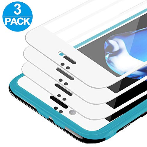 Pnuotuos [3-Pack] Screen Protector for iPhone 8 / iPhone 7, [9H Hardness] Tempered Glass Screen Protector [Force Resistant Up to 22 Pounds] Case Friendly for iPhone 8 / iPhone 7 - White