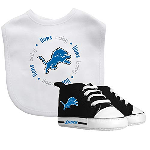 Baby Fanatic NFL Legacy Infant Gift Set, Detroit Lions, 2Piece Set (Bib & PRE-Walkers)