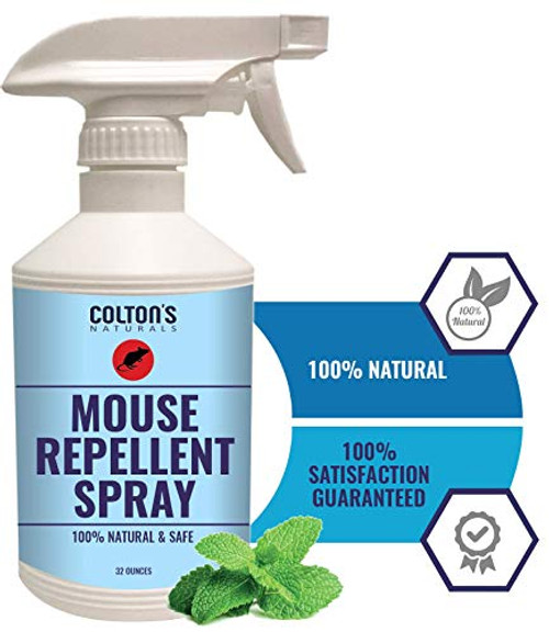 Coltons Naturals Mice Repellent - 32 Ounce -Mouse Repellent Spray - 100% Natural Peppermint Oil to Repel Mice, Rodent Repellent - Natural Deterrent to Rats & Mice - Best Alternative to Mouse Trap