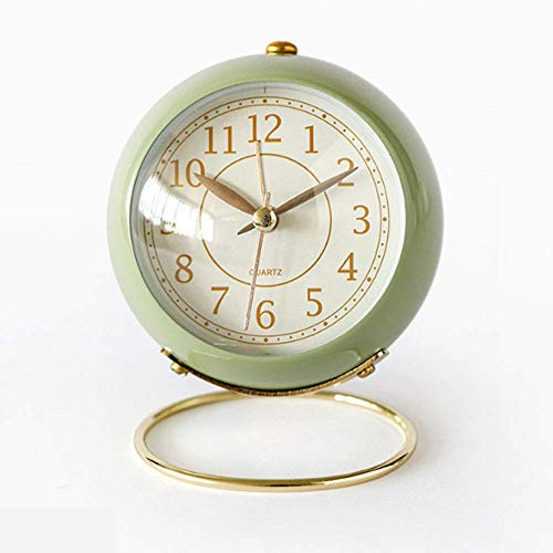 JUSTUP Small Table Clocks, Classic Non-Ticking Tabletop Alarm Clock Battery Operated Desk Clock with Backlight HD Glass for Bedroom Living Room Kitchen Indoor Decor (Green) JUSTUP Small Table Clocks, Classic Non-Ticking Tabletop Alarm Clock Battery Operated Desk Clock with Backlight HD Glass for Bedroom Living Room Kitchen Indoor Decor (Green)
