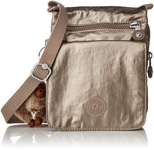 Kipling Women's El Dorado Crossbody, Essential Travel Bag, Metallic Pewter, One Size
