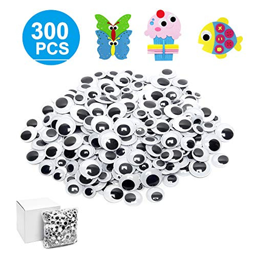 300pcs Googly Wiggle Eyes Self Adhesive, for Craft Sticker Multi Sizes 12mm 15mm 18mm 20mm 22mm 25mm for DIY by ZZYI 300pcs Googly Wiggle Eyes Self Adhesive, for Craft Sticker Multi Sizes 12mm 15mm 18mm 20mm 22mm 25mm for DIY by ZZYI