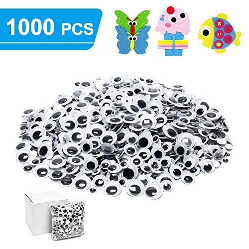 1000pcs Googly Wiggle Eyes Self Adhesive, for Craft Sticker Multi Sizes 6mm 8mm 10mm 12mm 15mm for DIY by ZZYI 1000pcs Googly Wiggle Eyes Self Adhesive, for Craft Sticker Multi Sizes 6mm 8mm 10mm 12mm 15mm for DIY by ZZYI