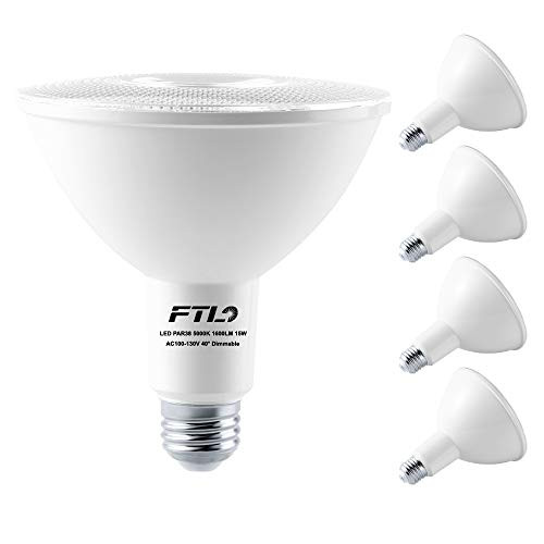PAR38 LED Bulbs 5000K Daylight Dimmable 15W Flood Light Bulbs Outdoor/Indoor 100W Halogen Equivalent E26 1600LM 40 Degree Spotlight for Recessed Ceiling Lighting 4-Pack