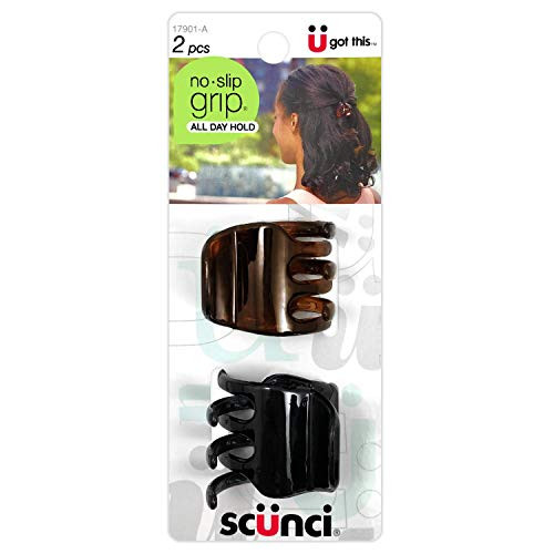 Scunci No-Slip Grip Jaw Clips, 3.5 cm, 2-Pieces per Pack (1-Pack)
