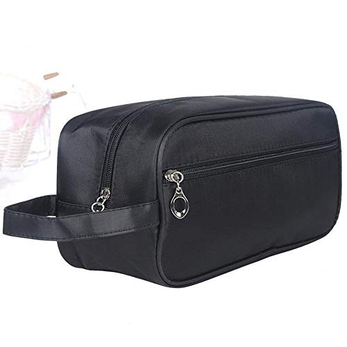 Toiletry Bag Organizer, Travel Waterproof Dopp Kit Case Wash Cosmetics Bag Pouch with Hook for Men and Woman (Black)