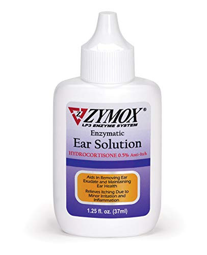 Zymox Otic Enzymatic Ear Solution for Dogs and Cats to Soothe Ear Infections with 0.5% Hydrocortisone for Itch Relief, 1.25oz