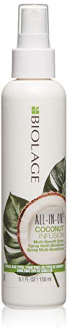 BIOLAGE All-In-One Coconut Infusion | Multi-Benefit Treatment Spray For All Hair Needs | With Coconut | Sulfate & Paraben-Free| For All Hair Types | 5.1 Fl. Oz. BIOLAGE All-In-One Coconut Infusion | Multi-Benefit Treatment Spray For All Hair Needs | With Coconut | Sulfate & Paraben-Free| For All Hair Types | 5.1 Fl. Oz.
