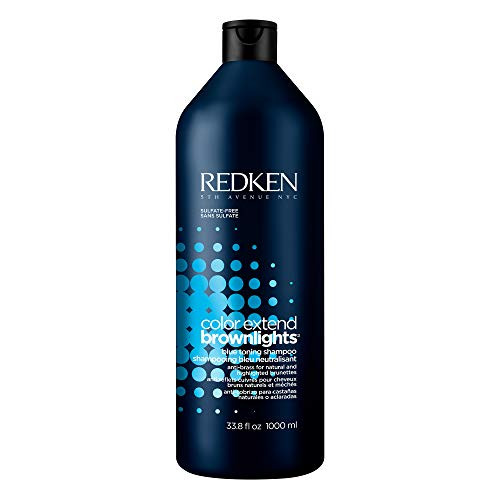 Redken Color Extend Brownlights Blue Toning Shampoo | For Natural & Color-Treated Brunettes | Neutralizes Brass In Brown Hair | Sulfate-Free | 33.8 Fl Oz