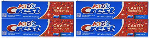 Crest Kid's Crest, Fluoride Anticavity Toothpaste, Sparkle Fun Flavor, 4.6 Ounce Tubes (Pack of 4) Crest Kid's Crest, Fluoride Anticavity Toothpaste, Sparkle Fun Flavor, 4.6 Ounce Tubes (Pack of 4)