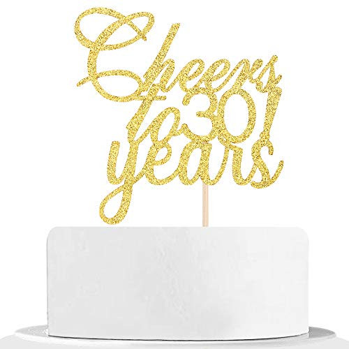 Gold Glitter Cheers to 30 Years Cake Topper Happy 30th Birthday Cake Topper 30 Years Blessed Wedding Anniversary Party Decorations Gold Glitter Cheers to 30 Years Cake Topper Happy 30th Birthday Cake Topper 30 Years Blessed Wedding Anniversary Party Decorations