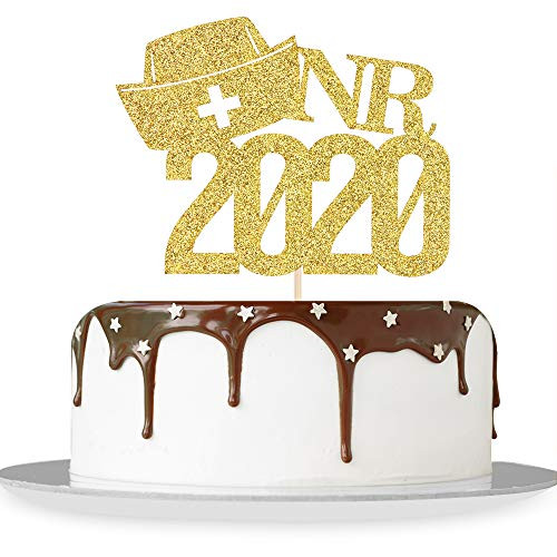 Gold Glitter Congrats Nurse 2020 Cake Topper Congrats Doctor Grad 2020 Nurse Graduation Party Decorations
