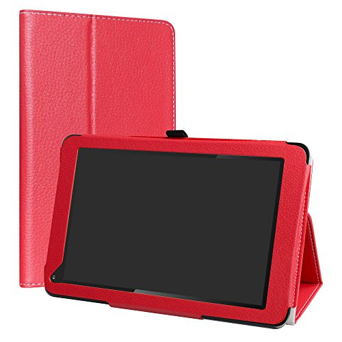 Dragon Touch V10 Case,LiuShan PU Leather Slim Folding Stand Cover for Dragon Touch V10 10-Inch Android Tablet,Red