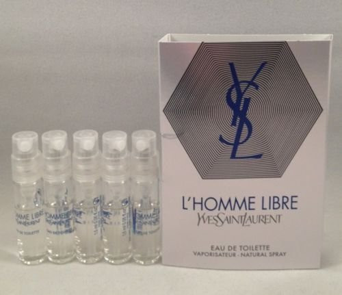 5 Yves Saint Laurent YSL L'homme Libre EDT Spray Vial Sample .05 Oz/1.5 Ml Each