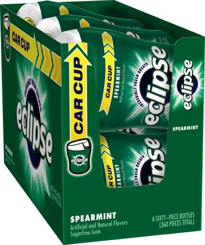 Eclipse Spearmint Sugarfree Gum, 60 Count (Pack of 6)