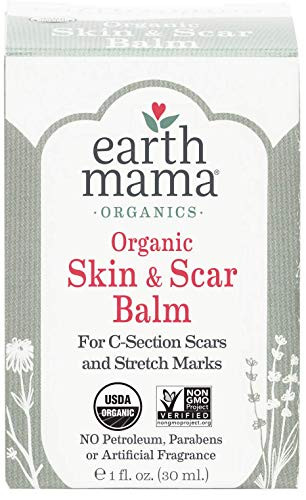 Organic Skin & Scar Balm by Earth Mama | Reduces the Discomfort and Appearance of C-Section Scars and Pregnancy Stretch Marks, 1-Fluid Ounce
