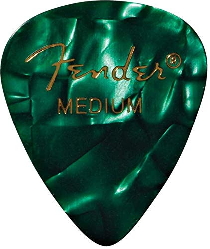 Fender 351 Premium Celluloid Guitar Picks (12-Pack) Medium Green Moto Medium