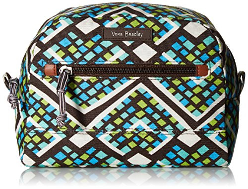 Vera Bradley Women's Lighten Up Medium Cosmetic Makeup Organizer Bag, Rain Forest