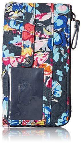 Vera Bradley Signature Cotton Ultimate Card Case Wallet with RFID Protection, Pretty Posies