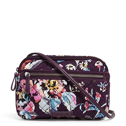 Vera Bradley Signature Cotton Little Crossbody Purse with RFID Protection, Indiana Rose